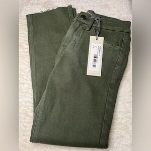 NEW Just USA Olive Green Frayed Hem Jeans